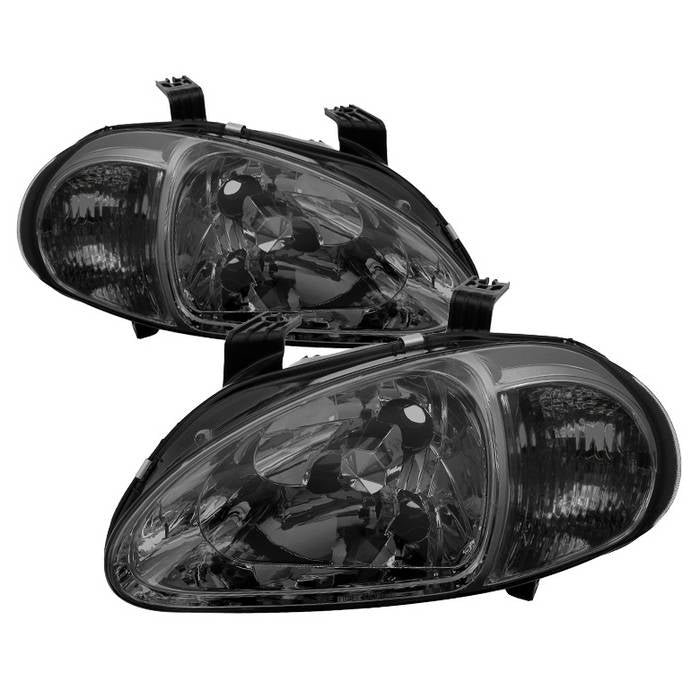( xTune ) Honda Del Sol 93-97 1PC Crystal Headlights - Smoke