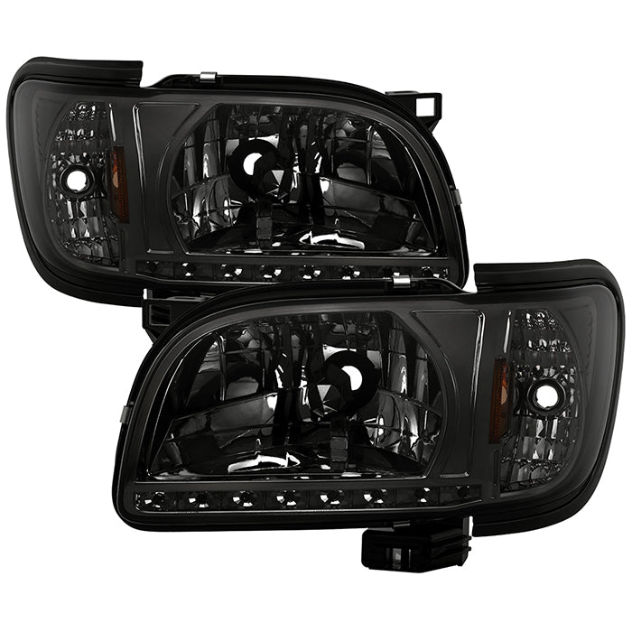 ( xTune ) Toyota Tacoma 01-04 1 Piece with Black Trim Corner Crystal Headlights - Smoke