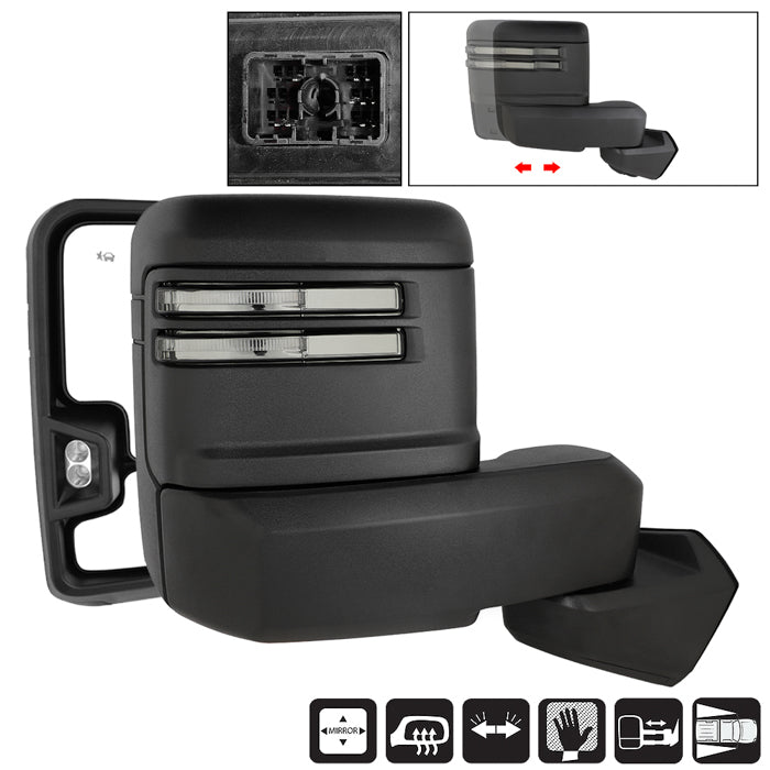 ( Akkon ) GMC Serria 1500 2019-2022 Power  heated  clearance light  turn signal  back-up light  BSM  Temp Sensor-Black Smoked