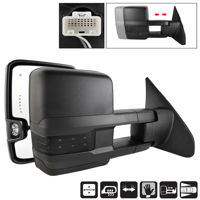 ( Akkon ) 2007-2017 Toyota Tundra 2007-2017 Black  Power  Heated  Turn Signal Clearance lamp  Blind Spot signal Mirrors