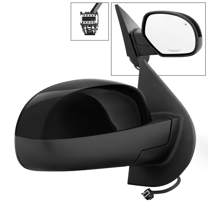 ( xTune ) Chevy Silverado 07-14 Power Heated Mirror Shiny Black - Right