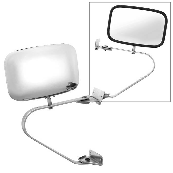 ( xTune ) Ford Pickup / Bronco 80-97 OE Mirror Chrome Manual - Fit Both Side / OE# E5TZ-17696-A (B) PL# FO1321102 FO1320102
