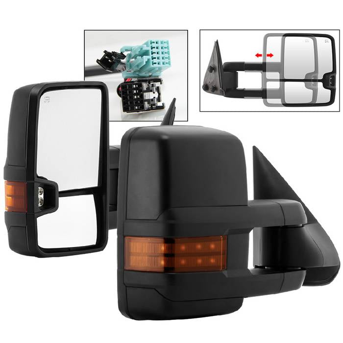 (xTune ) Chevy Silverado 03-06 G2 Power Heated Amber LED Signal Telescoping Mirror - SET