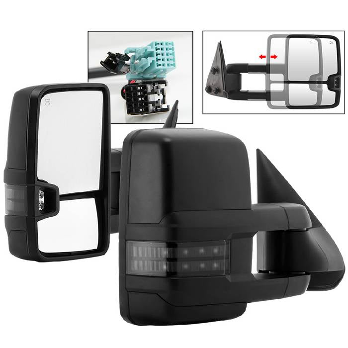 (xTune ) Chevy Silverado 03-06 G2 Power Heated Smoke LED Signal Telescoping Mirror - SET