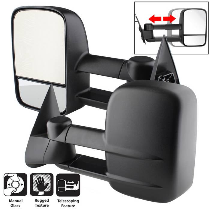 ( xTune ) Chevy Silverado 99-06 L&R Manual Extendable/Adjust Mirror / 00-06 Chevy Silverado/Tahoe/Suburban / GMC Yukon/Yukon XL / 99 fit 1500 series Silverado and Sierra Only/2000 model WON'T fit Tahoe Z71/Yukon Denali /2007 Silverado Classic models Only
