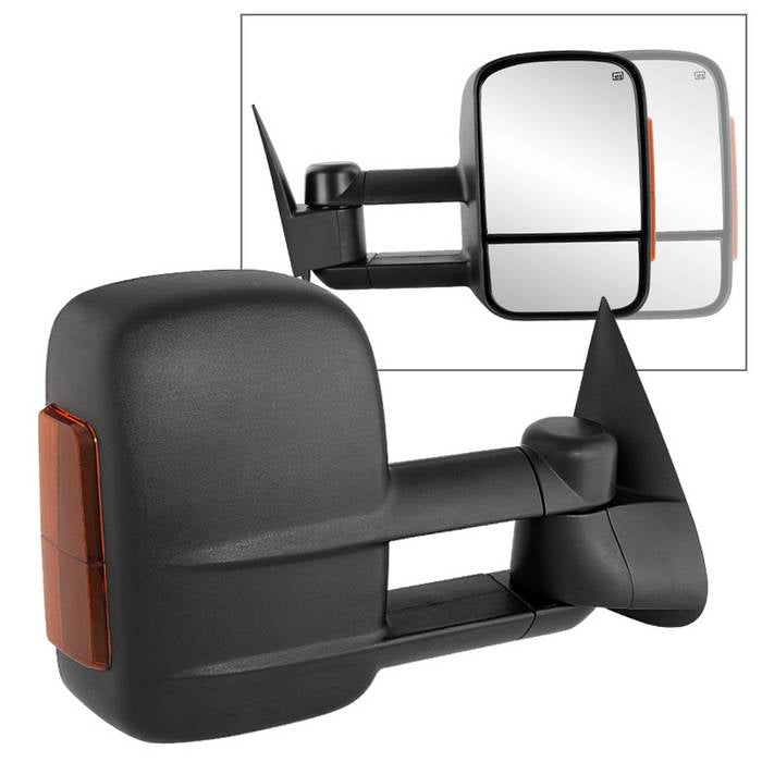 ( xTune ) Chevy Silverado 03-06 Manual Extendable - POWER Heated Adjust Mirror with LED Signal Amber - Right 03-07 Chevy/GMC Silverado/Sierra/Suburban/Tahoe/Yukon/Yukon XL (HD, Classic incl.) – 1500–3500