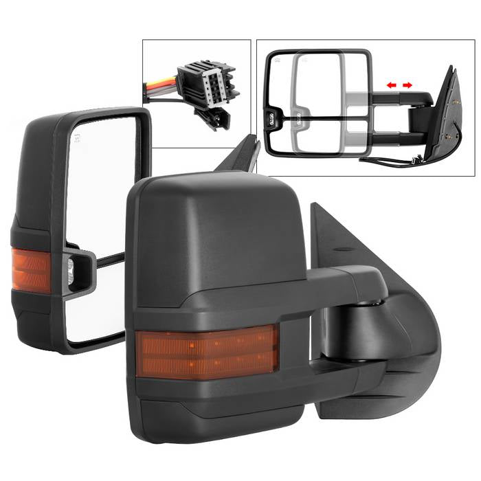 (xTune ) Chevy Silverado 07-13 G2 Power Heated Amber LED Signal Telescoping Mirror - SET