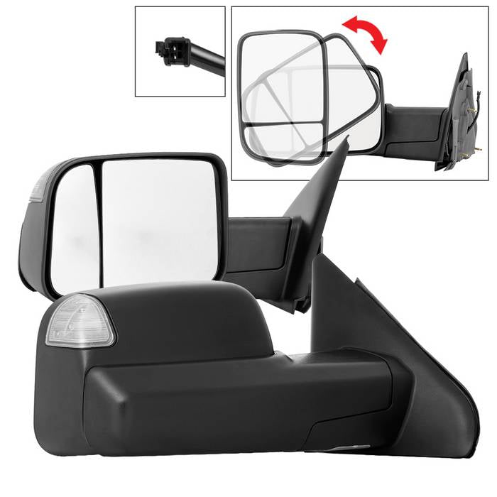 ( xTune ) Dodge Ram 02-09 G2 Manual Extendable - Manual Adjust Mirror - SET Fit Dodge Ram 1500 2002-08 / Dodge Ram 2500 2003-09 / Dodge Ram 3500 2003-09 /
