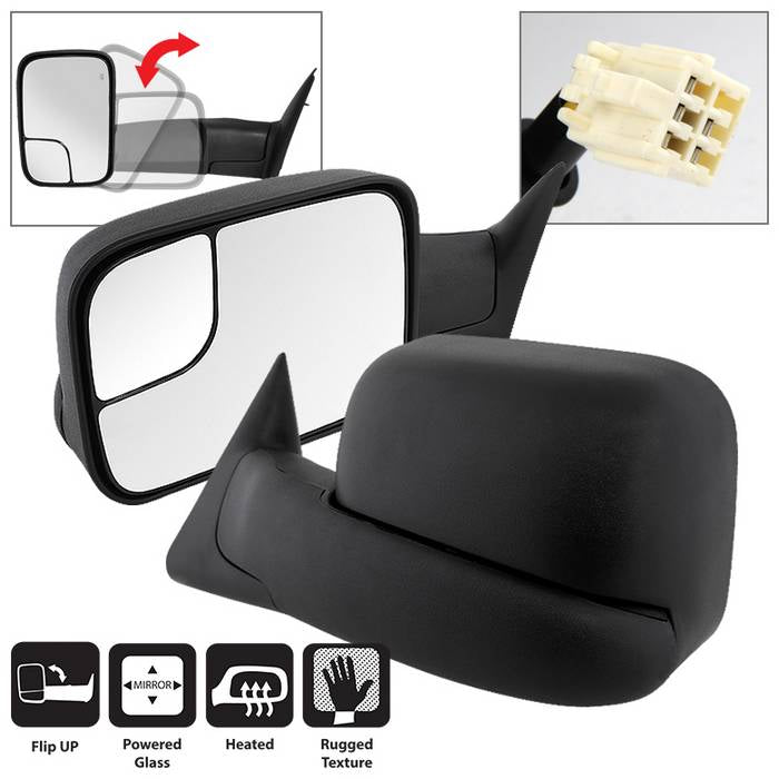 ( xTune ) Dodge Ram 98-01 L&R Manual Extendable - Power Heated Adjust Mirror - LeftFitDodge Ram 1500 1998-01 /Dodge Ram 2500 1998-02 /Dodge Ram 3500 1998-02