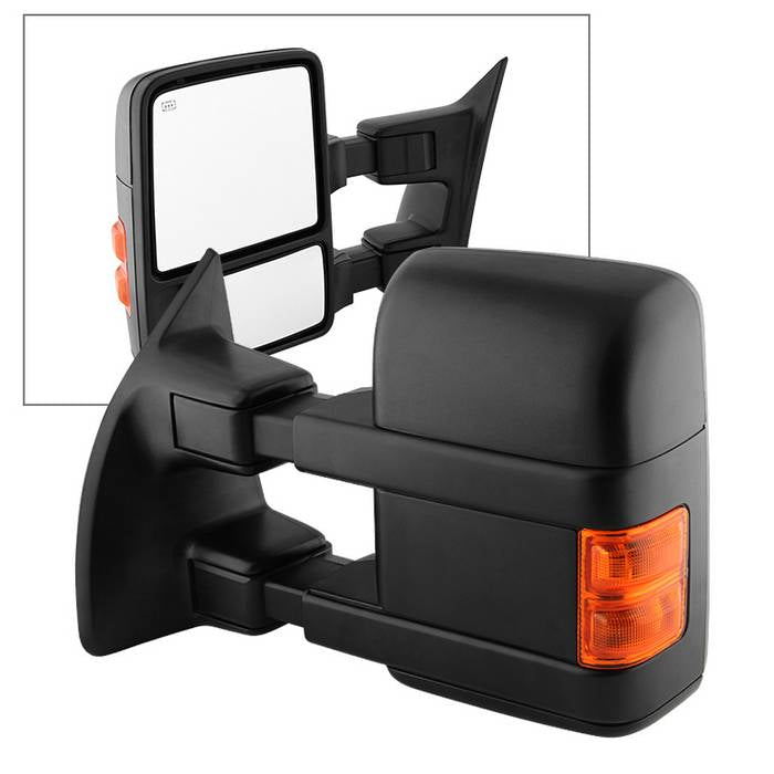 ( xTune ) Ford SuperDuty 08-14 Manual Extendable - POWER Heated Adjust Mirror with LED Signal Amber - LEFT