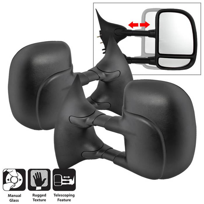 ( xTune ) Ford SuperDuty 02-07 L&R Manual Extendable - Manual Adjust Mirror. Fit:Ford Excursion 2000-05 Ford F250 Super Duty Truck 1999 Ford F250 Super Duty Truck 2000-10 Ford F350 Super Duty Truck 1999-10 Ford F450 Truck 1999-03 Ford F550 Truck1999-03