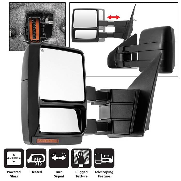 ( xTune ) Ford F150 04-06 POWER Heated Amber LED Signal Telescoping Mirror - Left