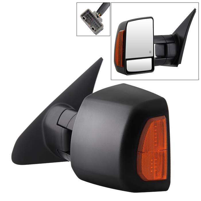 ( xTune ) Toyota Tundra 07-14 Power Heated Amber LED Signal Telescoping Mirror - Left