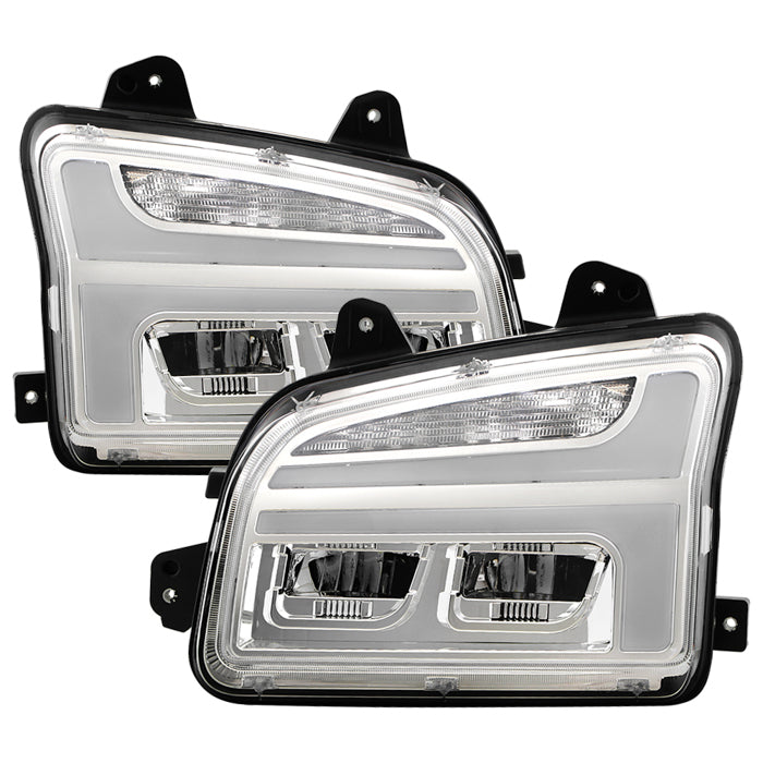 ( xTune ) Kenworth T880 Class 8 FULL LED Projector Headlights w/ switchback DRL - Chrome