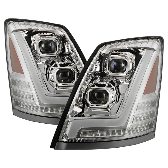 ( xTune ) Volvo VNL 04-17 FULL LED Projector Headlights w/ Sequential DRL - Chrome