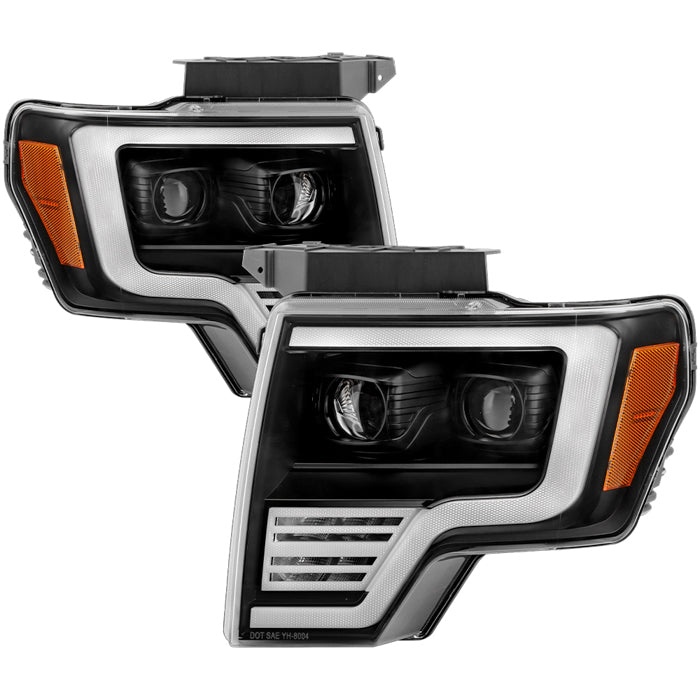 ( xTune ) Ford F150 09-14 w/LED DRL SwitchBack Projector Headlights - Black