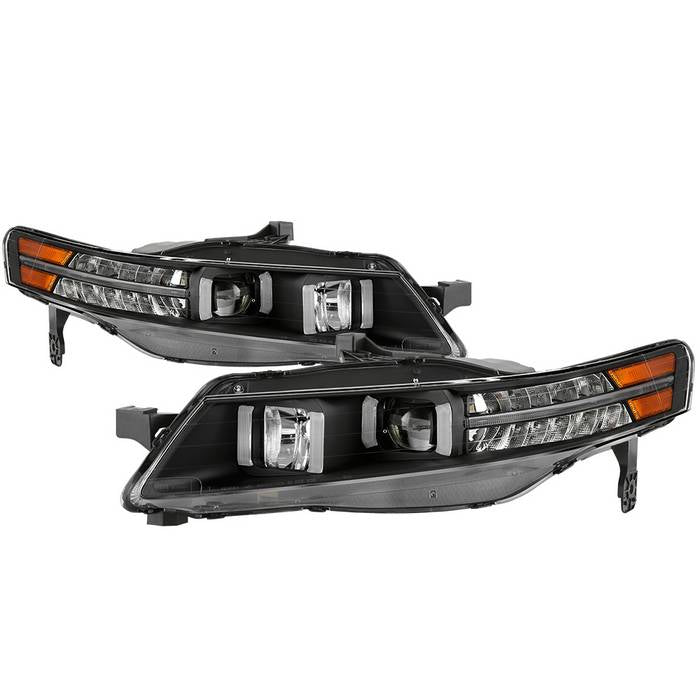 ( Akkon ) Acura TL 2004-2008 Xenon HID Models Projector Headlights - Light Tube DRL - Black
