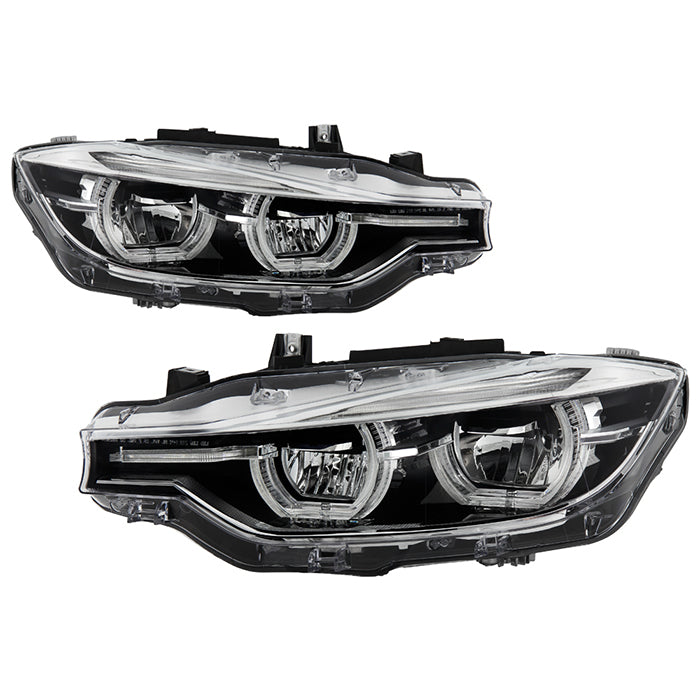 ( Xtune ) BMW F30 3 Series 4Dr 12-15 (Halogen Model) FULL LED Projector Headlights - Chrome