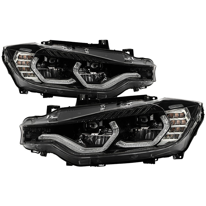 ( xTune ) BMW F30 (Fit Halogen Model) w/LED DRL Projector Headlights - Black