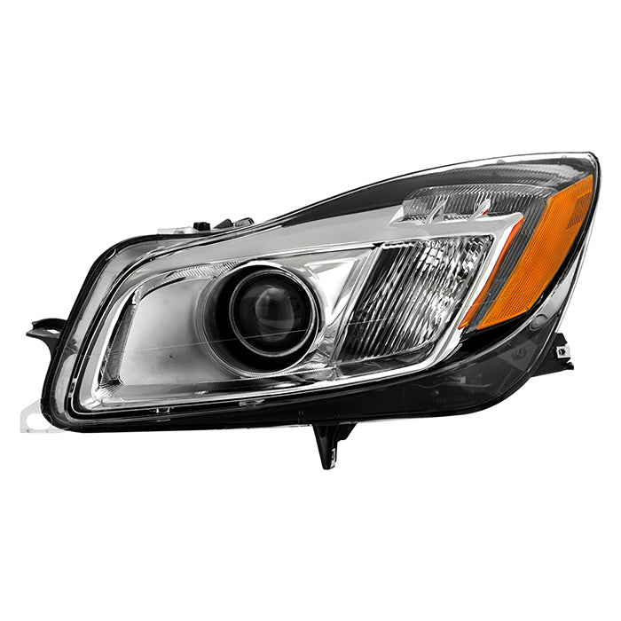 ( POE ) Buick Regal 11-13 HID w/LED DRL Clear Ring Projector Headlights - Low Beam-D1S(Not Included) ; High Beam-D1S(Not Included) ; Signal-PY21W(Included) - OE Left