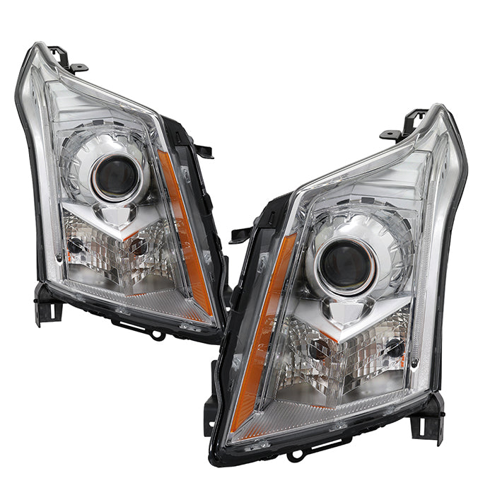 ( xTune ) Cadillac SRX 10-14 Halogen Model w/LED DRL Switch Back Headlights -Low Beam-H7(Included) ; High Beam-H7(Included) ; Signal-7444NA(Included) - Chrome
