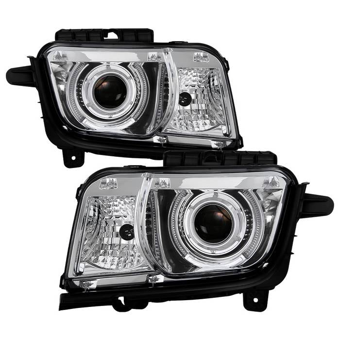 ( Akkon ) Chevy Camaro 10-13 LED Halo Projector Headlights - Chrome