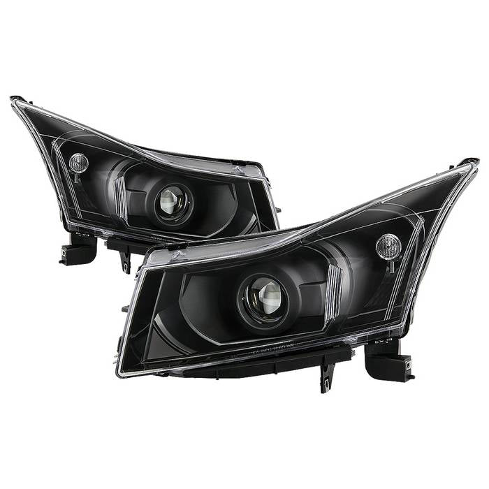 ( Akkon ) Chevy Cruze 11-14 Projector Headlights - Black - Low Beam - H7(Included) ; High Beam - H7(Included) ; Signal - 7443(Included)