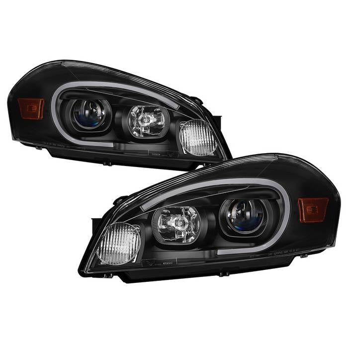 ( Akkon ) Chevy Impala 06-13 / Impala Limiited 14-16 LED Light Bar Headlight - Black - Low Beam - H3 ; High Beam - H1 ; Signal - 3157