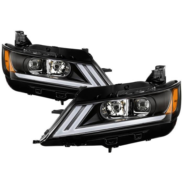 ( Akkon ) Chevy Impala 2014-2019 Halogen Models Only ( Don‘t Fit 14-16 Limited Models And Xenon HID Models ) DRL Light Bar Projector Headlights - Low Beam - H7(Included) ; High Beam - H7(Included) ; Signal - LED - Black