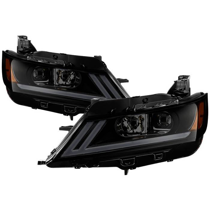 ( Akkon ) Chevy Impala 2014-2019 Halogen Models Only ( Don‘t Fit 14-16 Limited Models And Xenon HID Models ) DRL Light Bar Projector Headlights - Low Beam - H7(Included) ; High Beam - H7(Included) ; Signal - LED - Black Smoked