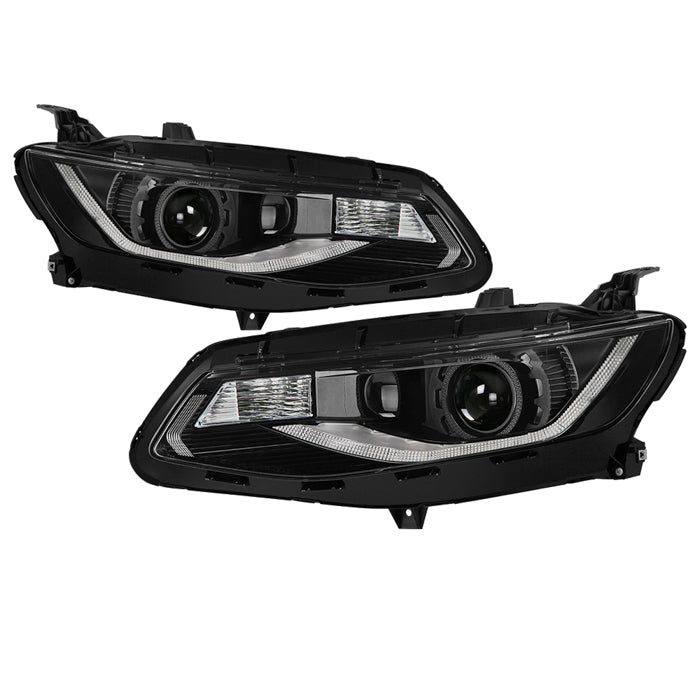 ( OE ) Chevy Malibu 16-19 LED Switch Sequential Signal Projector Headlights - Low Beam-HB3(Not Included) ; High Beam-HB3(Not Included) ; Signal-LED - Black