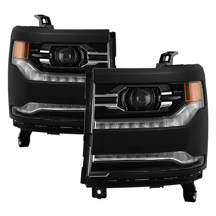 ( POE ) Chevy Silverado 1500 16-18 OE LED Model (Come w/adapter fit HID model) Full LED Headlight - Black