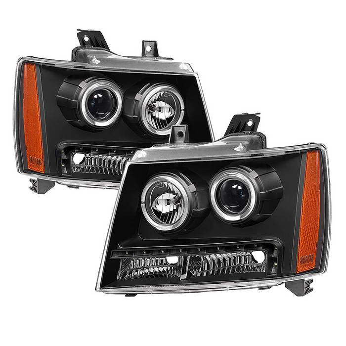 ( xTune ) Chevy Suburban 1500/2500 07-14 / Chevy Tahoe 07-14 / Avalanche 07-14 Halo Projector W/LED Headlights - Black