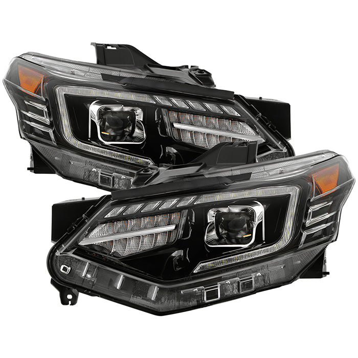 ( Akkon ) Chevy Traverse 2018-2021 Xenon HID Models DRL LED Light Bar Projector Headlights - Black Chrome