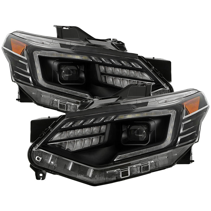 ( Akkon ) Chevy Traverse 2018-2021 Xenon HID Models DRL LED Light Bar Projector Headlights - Black