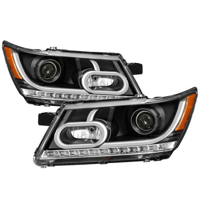 ( Akkon ) Dodge Journey 2009-2018 Light Bar DRL Projector  - Low Beam-H7(Included) ; High Beam-H1(Included) ; Signal-LED(Included) - Black
