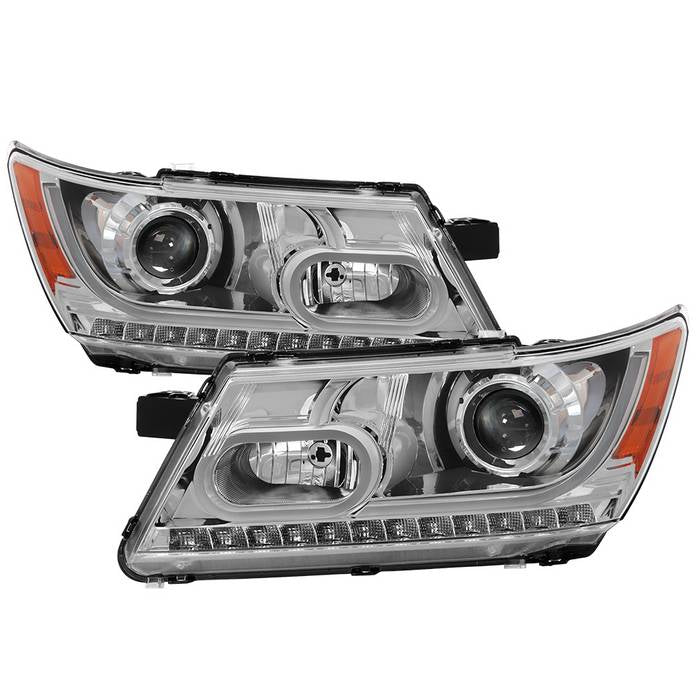 ( Akkon ) Dodge Journey 2009-2018 Light Bar DRL Projector  - Low Beam-H7(Included) ; High Beam-H1(Included) ; Signal-LED(Included) - Chrome