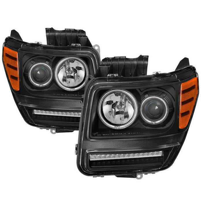 ( Akkon ) Dodge Nitro 07-11 CCFL Halo Projector Headlights with LED Signal Function -Black