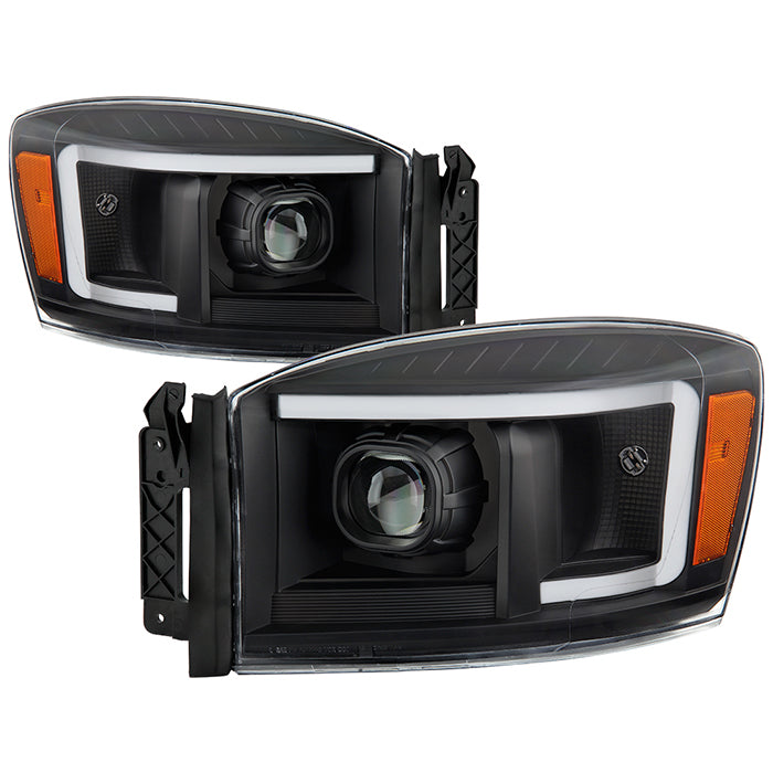 ( xTune ) Dodge Ram 1500 06-08 / Ram 2500/3500 06-09 Projector Headlights - Light Bar DRL - Low Beam-H7(Included) ; High Beam-H7(Included) ; Signal-3157NA(Not Included) - Black