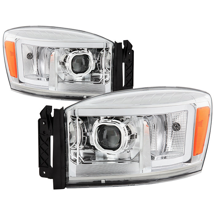 ( xTune ) Dodge Ram 1500 06-08 / Ram 2500/3500 06-09 Projector Headlights - Light Bar DRL - Low Beam-H7(Included) ; High Beam-H7(Included) ; Signal-3157(Not Included) - Chrome