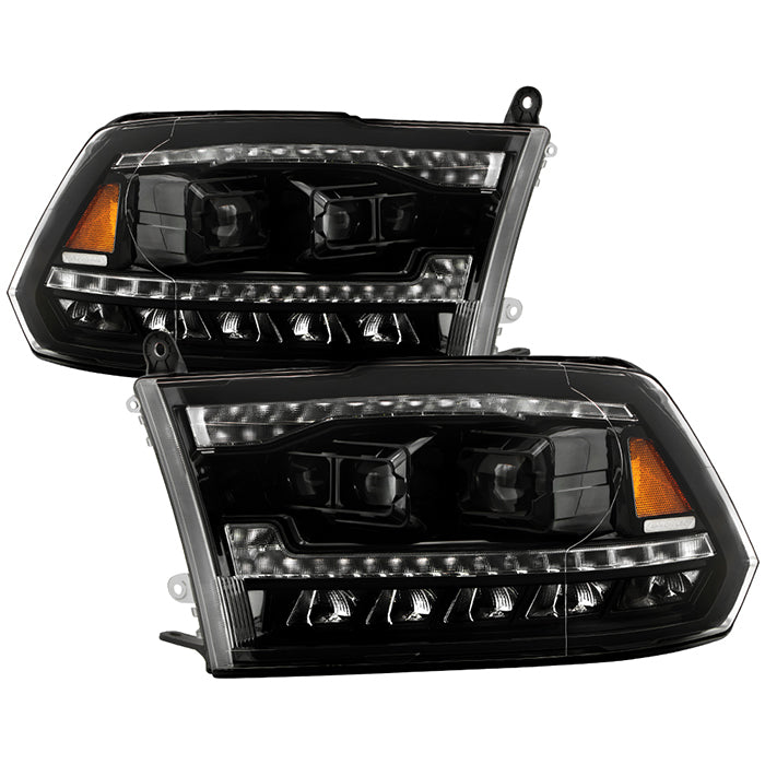 ( Akkon ) Dodge Ram 1500 09-18 / Ram 2500/3500 10-19 Halogen Model Only ( Not Compatible With Factory Projector And LED DRL ) Full LED Headlights - Black  ( High Beam LED - Low Beam LED )