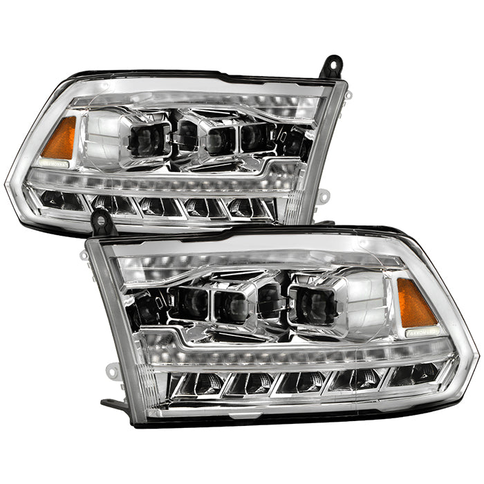 ( Akkon ) Dodge Ram 1500 09-18 / Ram 2500/3500 10-19 Halogen Model Only ( Not Compatible With Factory Projector And LED DRL ) Full LED Headlights - Chrome  ( High Beam LED - Low Beam LED )