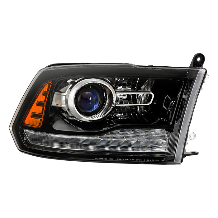 ( POE ) Dodge Ram 1500 / 2500 /3500 13-15 Halogen Models ( Only Fit factory projector LED style) OEM Style Headlights - Low beam-9012(Included) ; High Beam-9005(Included) ; Signal-LED(Included) - OE Black Right