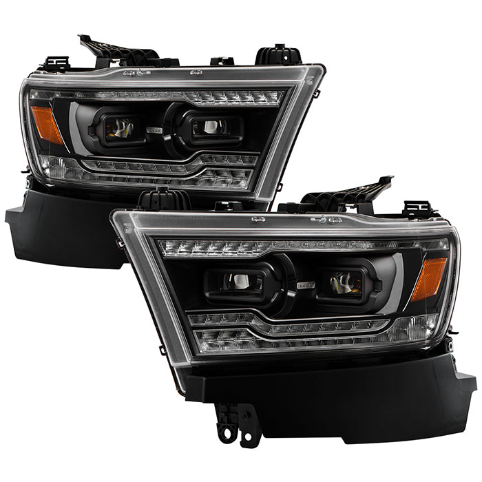 ( Akkon ) Dodge Ram 1500 2019-2020 Halogen Model Only ( Do Not Fit Factory LED Model )  High-power LED Module (High Beam And Low Beam) Full LED Projector Headlights With Sequential Turn Signal - Black