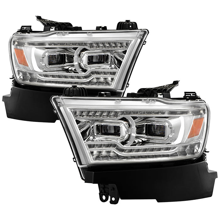 ( Akkon ) Dodge Ram 1500 2019-2020 Halogen Model Only ( Do Not Fit Factory LED Model )  High-power LED Module (High Beam And Low Beam) Full LED Projector Headlights With Sequential Turn Signal - Chrome
