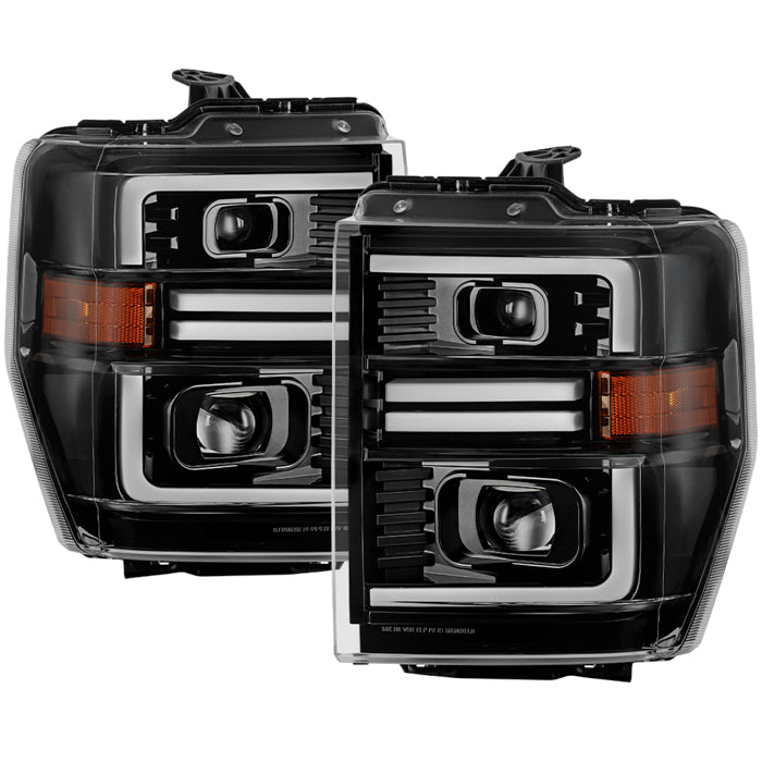 ( xTune ) Ford E150 E250 08-14 / E350~E450 SuperDuty 08-19 / E550 08-17 / F650 F750 16-17 w/LED DRL Projector Headlights - Black