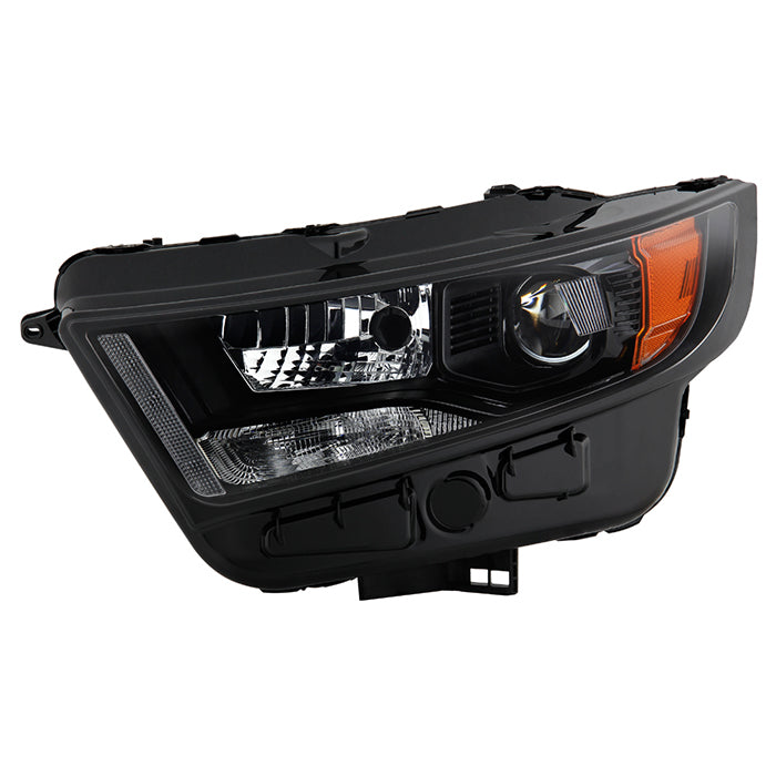( POE) Ford Edge Sport 15-18 Xenon HID Headlight -Low Beam: D3 - High Beam: HB3(Included) - Signal: 7440A (Included)- Black - OE Black Left