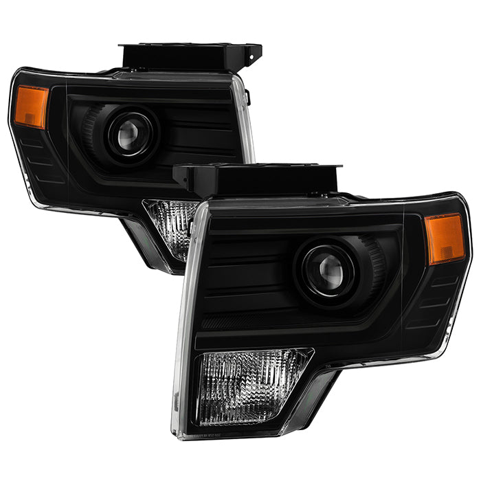 ( POE ) Ford F150 09-14 OEM Style Projector Headlights - Halogen Model Only ( Not Compatible With Xenon/HID Model ) - Black