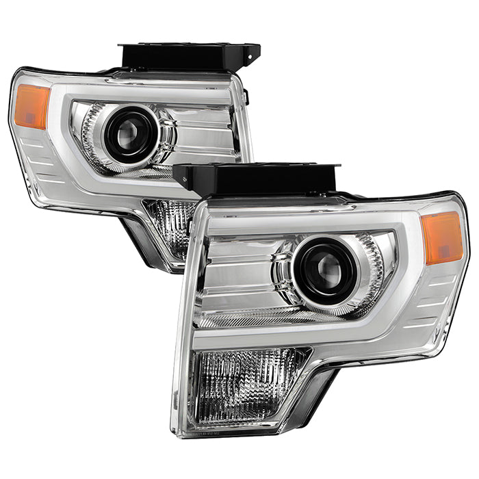 ( POE ) Ford F150 09-14 OEM Style Projector Headlights - Halogen Model Only ( Not Compatible With Xenon/HID Model ) - Chrome