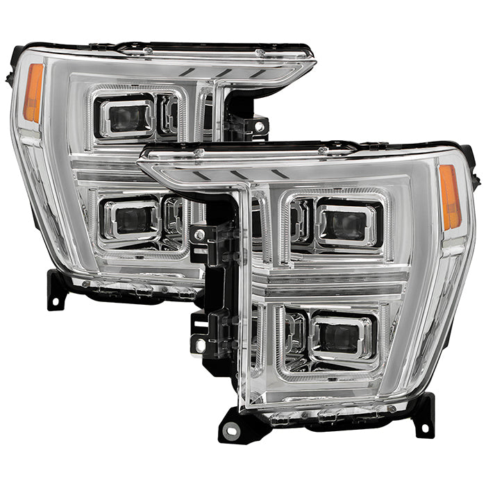 ( Akkon ) Ford F150 Halogen Models Only 2021-2023 Full LED Headlights - Chrome ( High Beam LED - Low Beam LED )